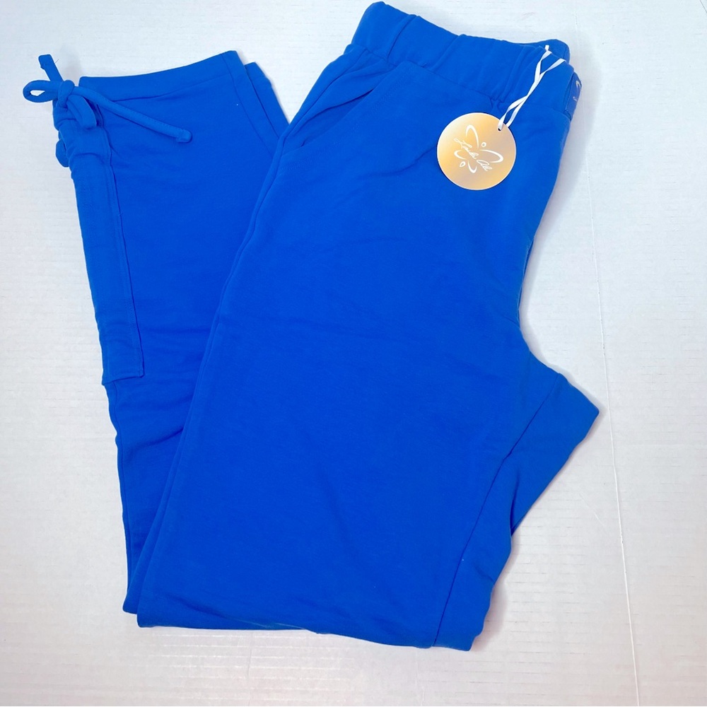 Laila Ali Adjustable Length Blue Jogger Drawstring Sweatpants New!